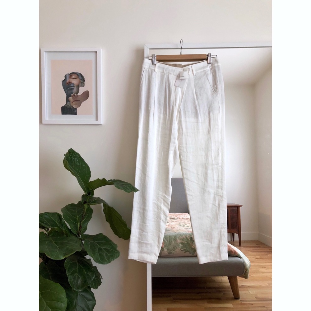 NWT VINCE White Linen Trousers